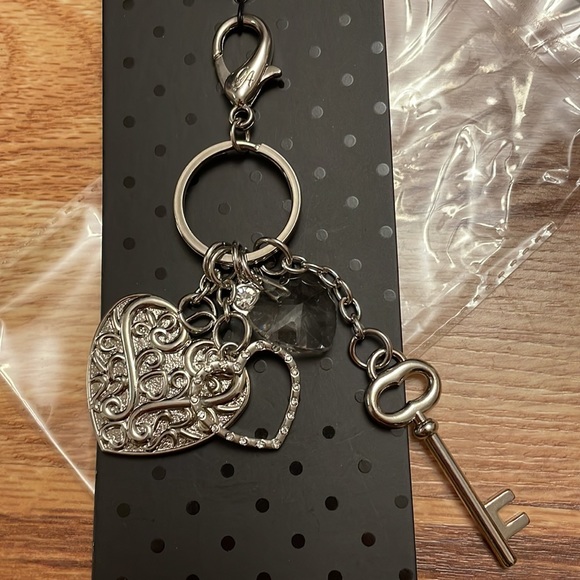 NIP Grace Adele Hearts Purse Charm in Silver - Picture 2 of 4